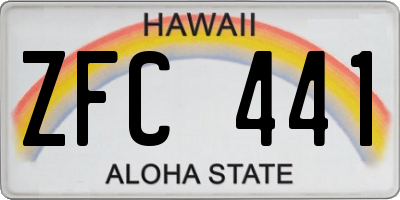 HI license plate ZFC441