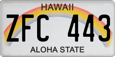 HI license plate ZFC443
