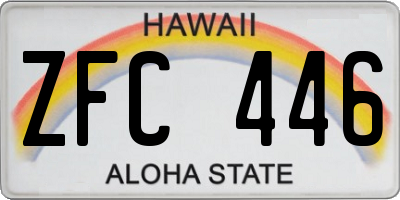 HI license plate ZFC446