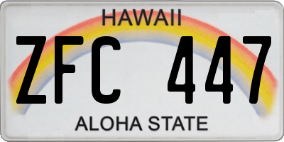 HI license plate ZFC447