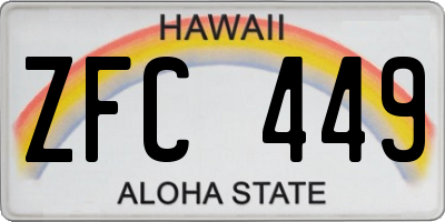HI license plate ZFC449