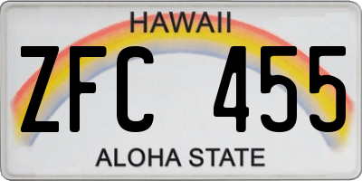 HI license plate ZFC455