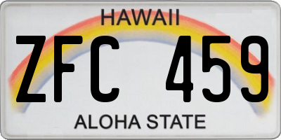 HI license plate ZFC459