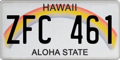 HI license plate ZFC461