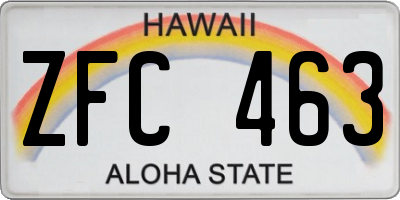 HI license plate ZFC463