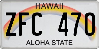 HI license plate ZFC470