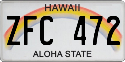 HI license plate ZFC472