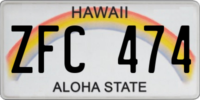 HI license plate ZFC474