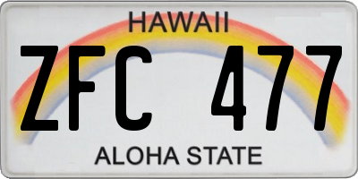 HI license plate ZFC477
