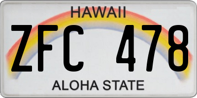 HI license plate ZFC478