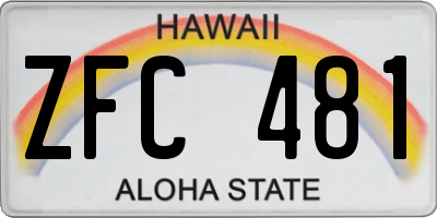HI license plate ZFC481
