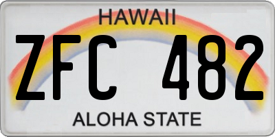HI license plate ZFC482