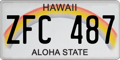 HI license plate ZFC487