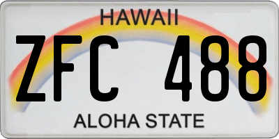 HI license plate ZFC488