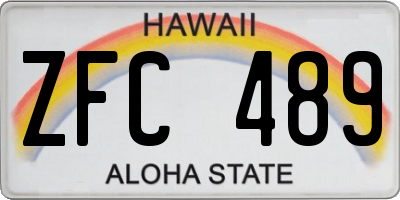 HI license plate ZFC489