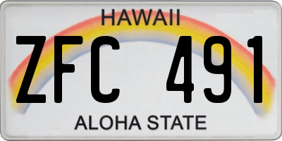 HI license plate ZFC491