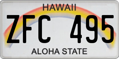 HI license plate ZFC495