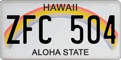 HI license plate ZFC504