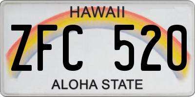 HI license plate ZFC520