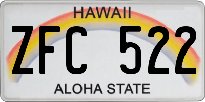 HI license plate ZFC522