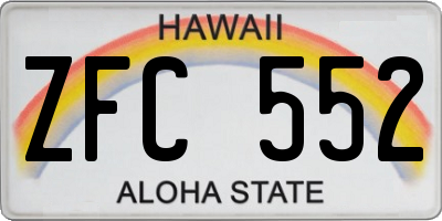 HI license plate ZFC552