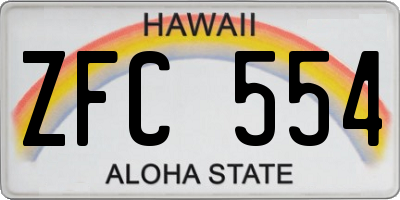 HI license plate ZFC554