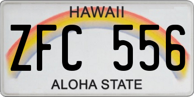 HI license plate ZFC556