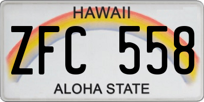 HI license plate ZFC558