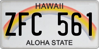 HI license plate ZFC561