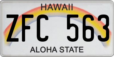 HI license plate ZFC563