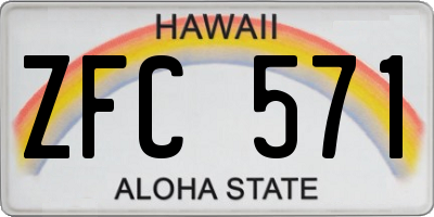 HI license plate ZFC571