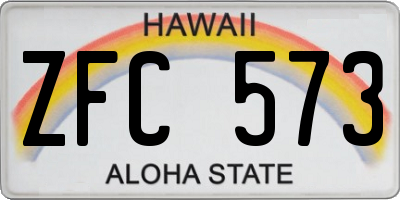 HI license plate ZFC573