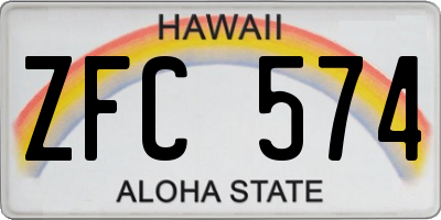 HI license plate ZFC574