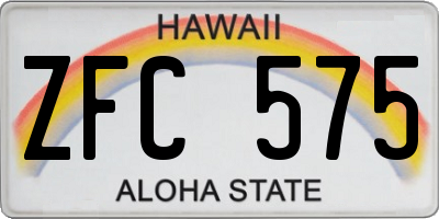 HI license plate ZFC575