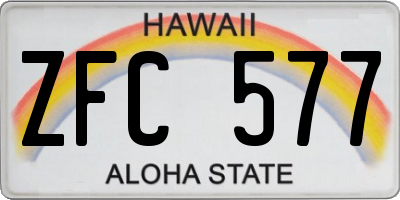 HI license plate ZFC577