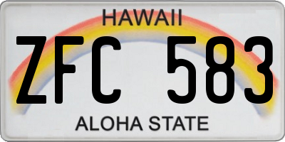 HI license plate ZFC583