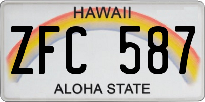 HI license plate ZFC587