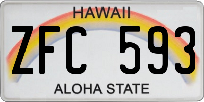 HI license plate ZFC593