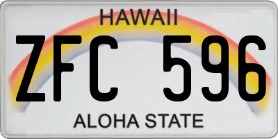 HI license plate ZFC596
