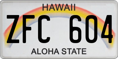 HI license plate ZFC604
