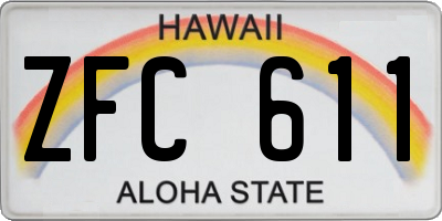 HI license plate ZFC611