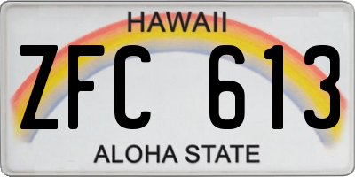 HI license plate ZFC613