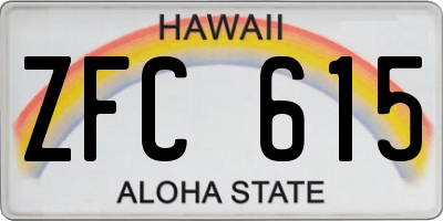 HI license plate ZFC615