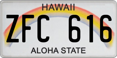 HI license plate ZFC616