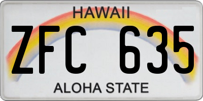 HI license plate ZFC635