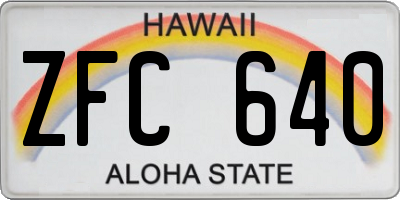 HI license plate ZFC640