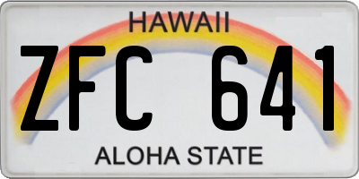 HI license plate ZFC641