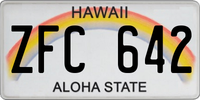 HI license plate ZFC642