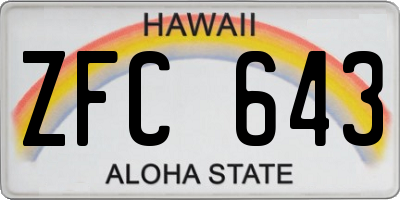 HI license plate ZFC643