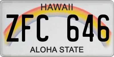 HI license plate ZFC646